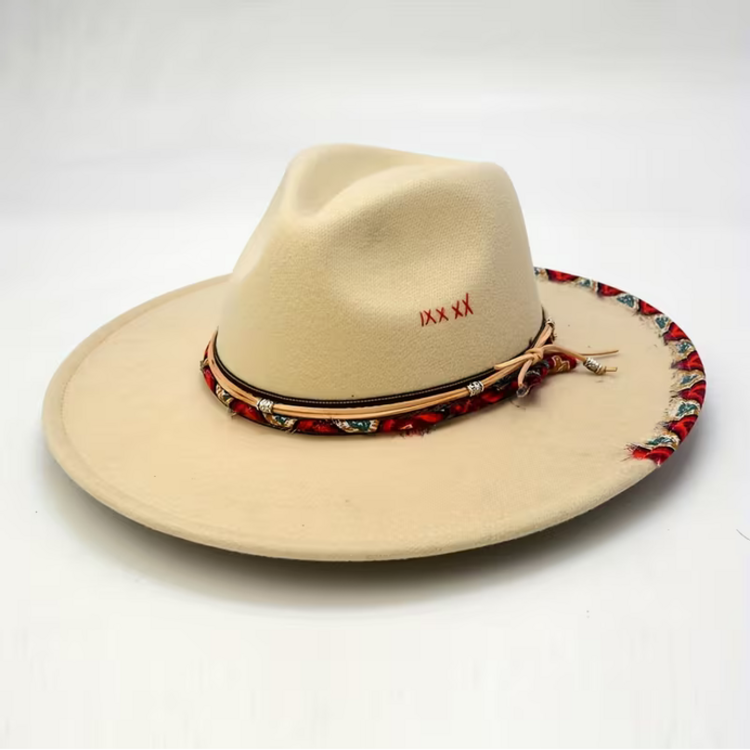 Vintage Braided Hat Beige