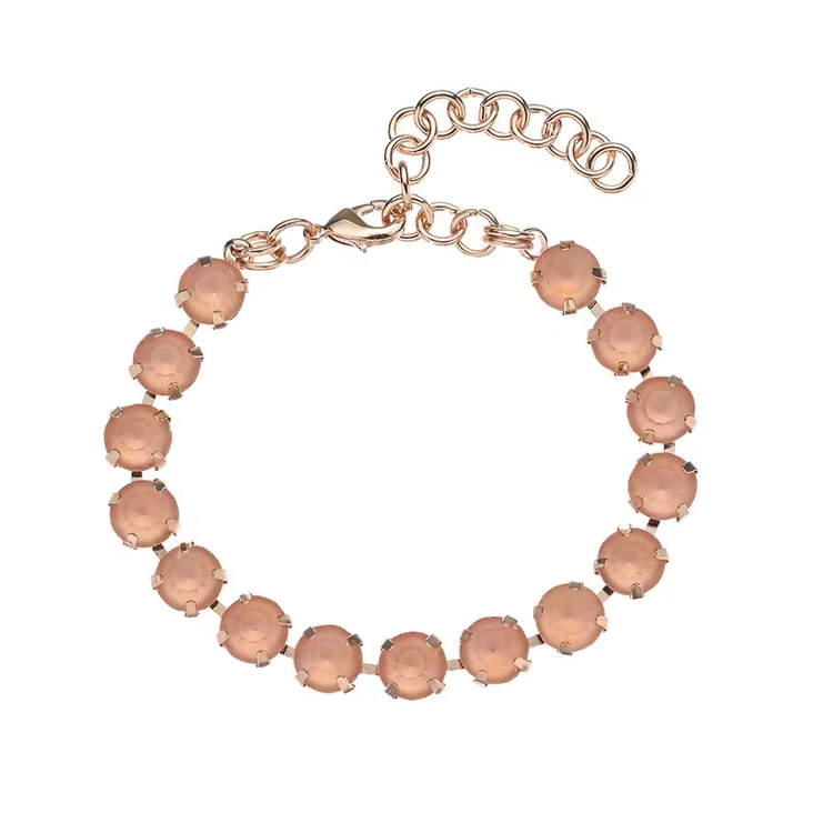 Rhinestone Gold Plated Bracelet - Peach