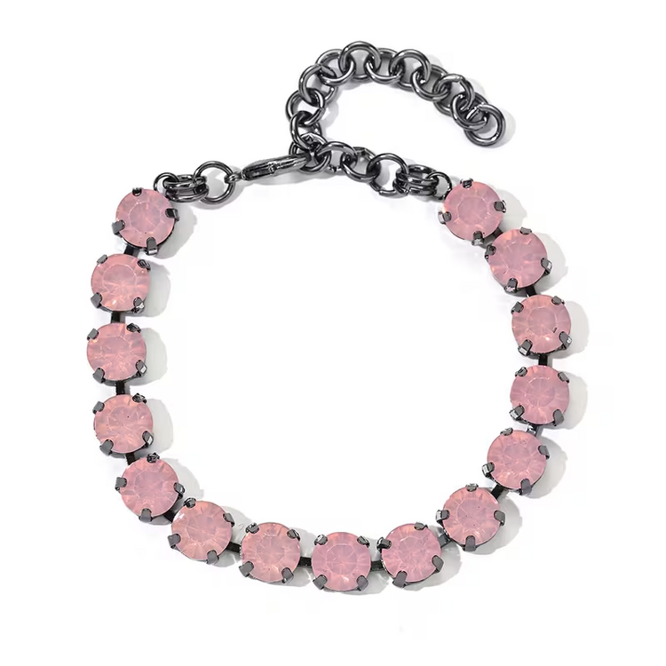 Rhinestone Silver Plated Bracelet - Pink