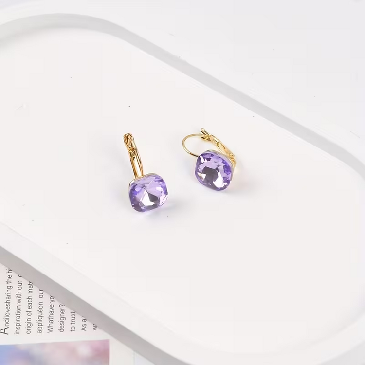 Rhinestone Pendant Hoop Earrings