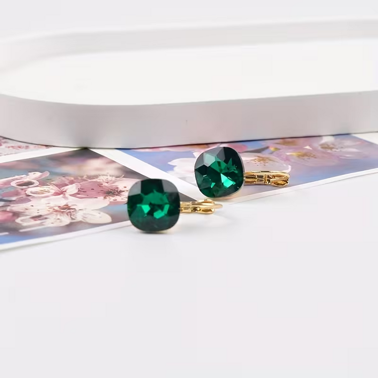 Rhinestone Pendant Hoop Earrings