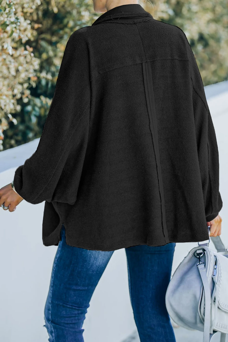 Long Sleeve Flap Pocket Henley Top