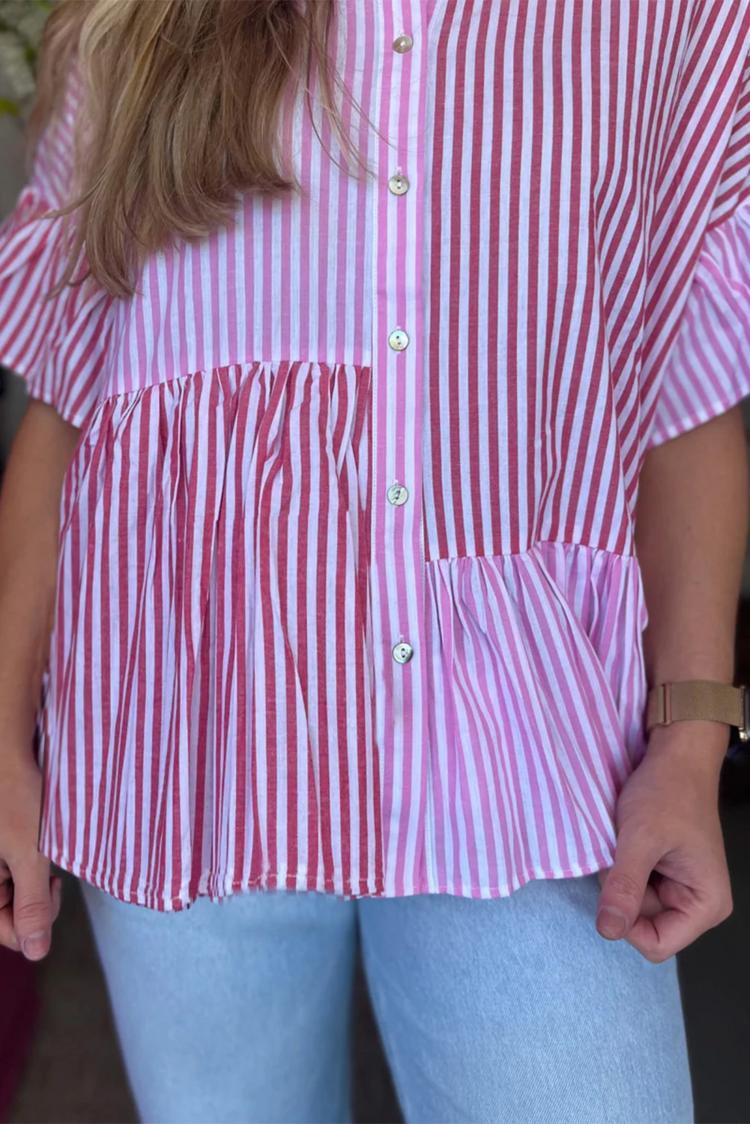 Ruffled Short Sleeve Plus Size Top