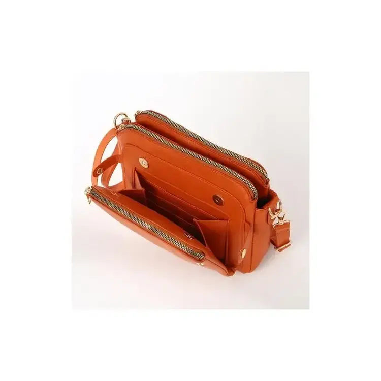 Crossbody Leather Shoulder Bag Brown