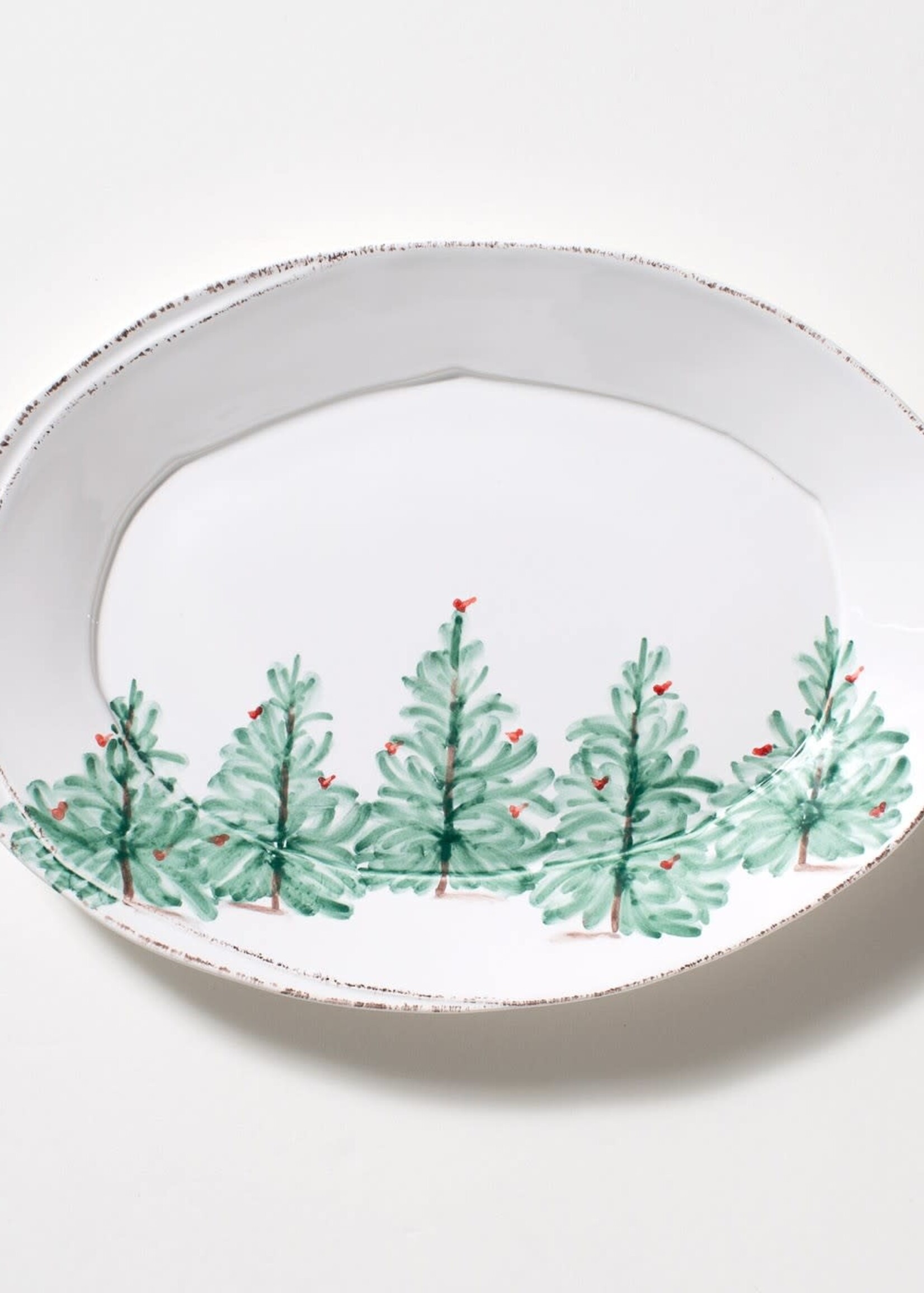 Vietri Lastra Holiday Oval Platter Small