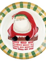 OSN Rimmed Large Bowl Santa in Chimney Retired