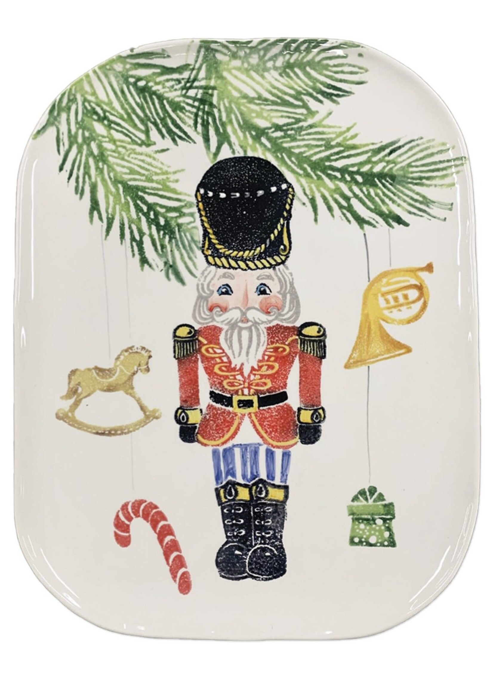 Vietri Nutcrackers Medium Rectangular Platter Retired