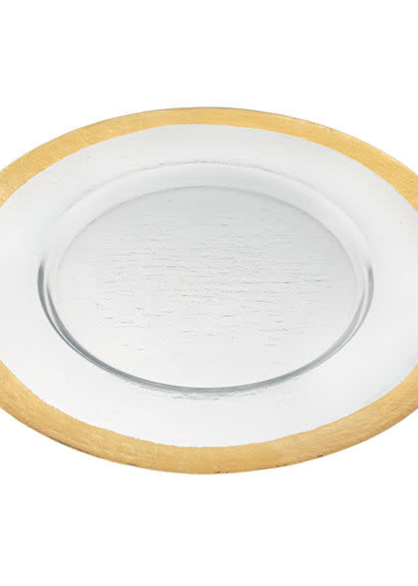 Badash Gold Border Round 13 ” Glass Charger Plate
