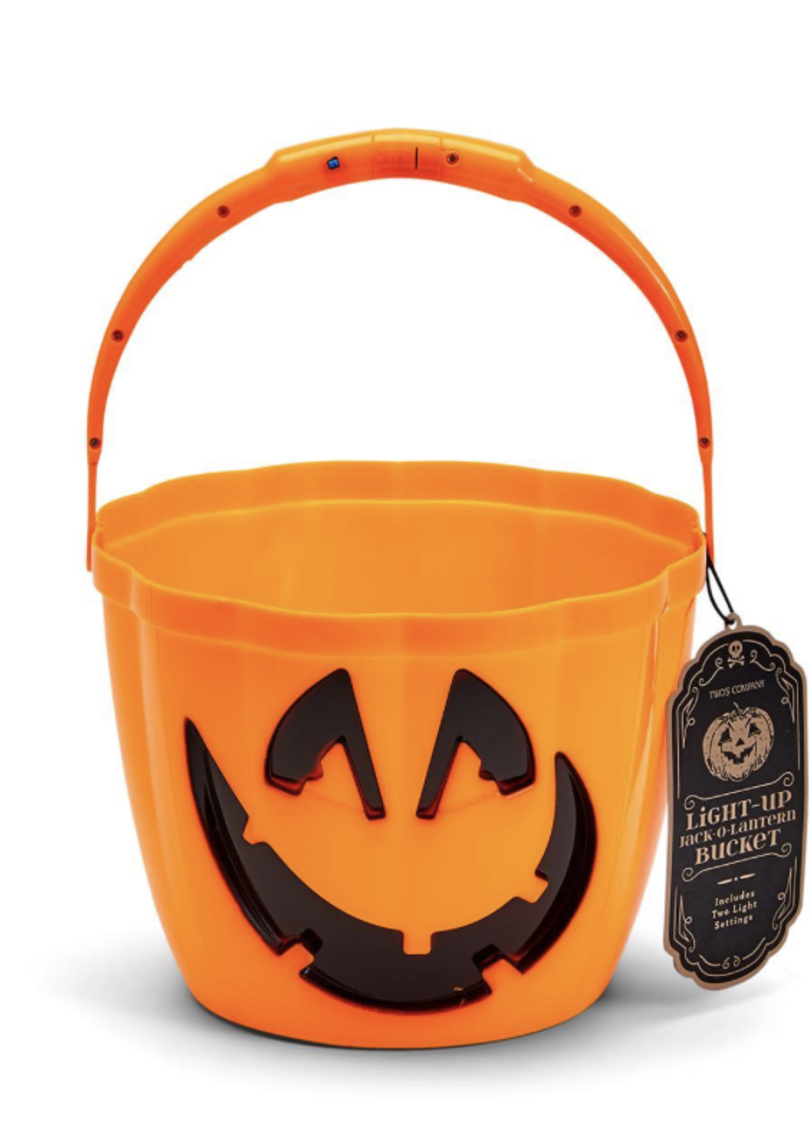 Two’s Company Jack-o-Lantern Light Up Handle Candy Bucket