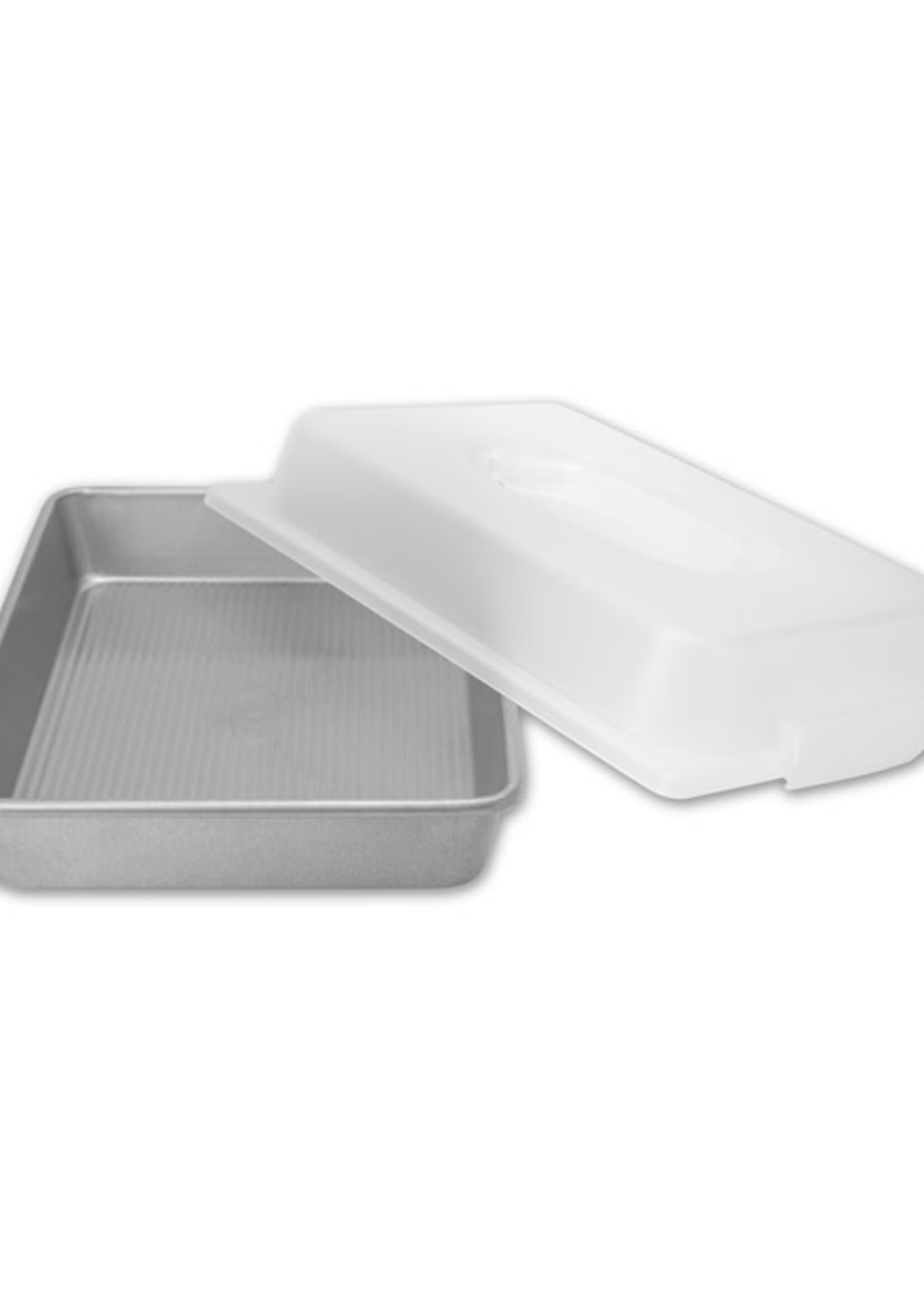 USA Pan Seamless Rectangular Cake Pan & Lid Set