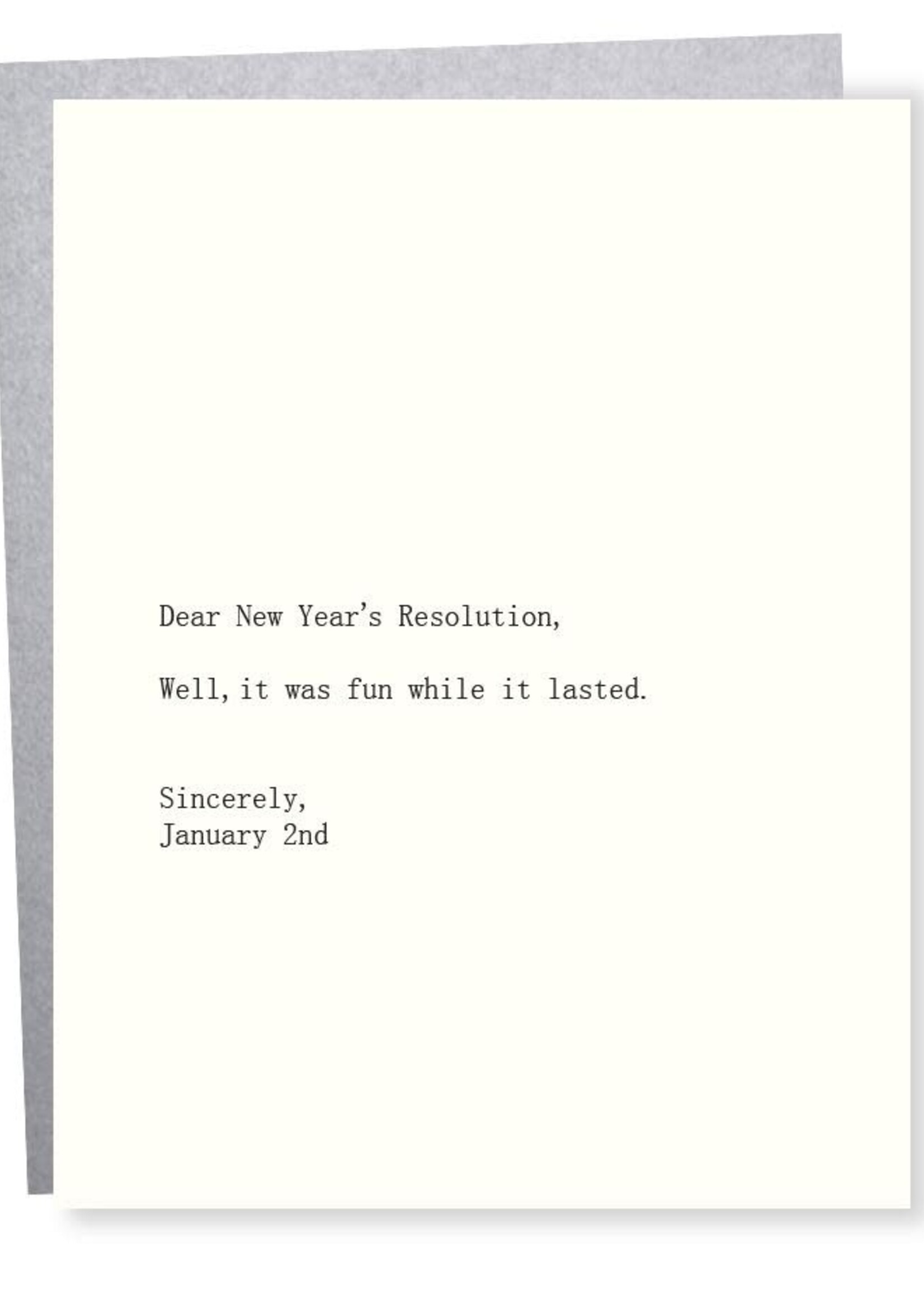 Card - dear me year’s resolution