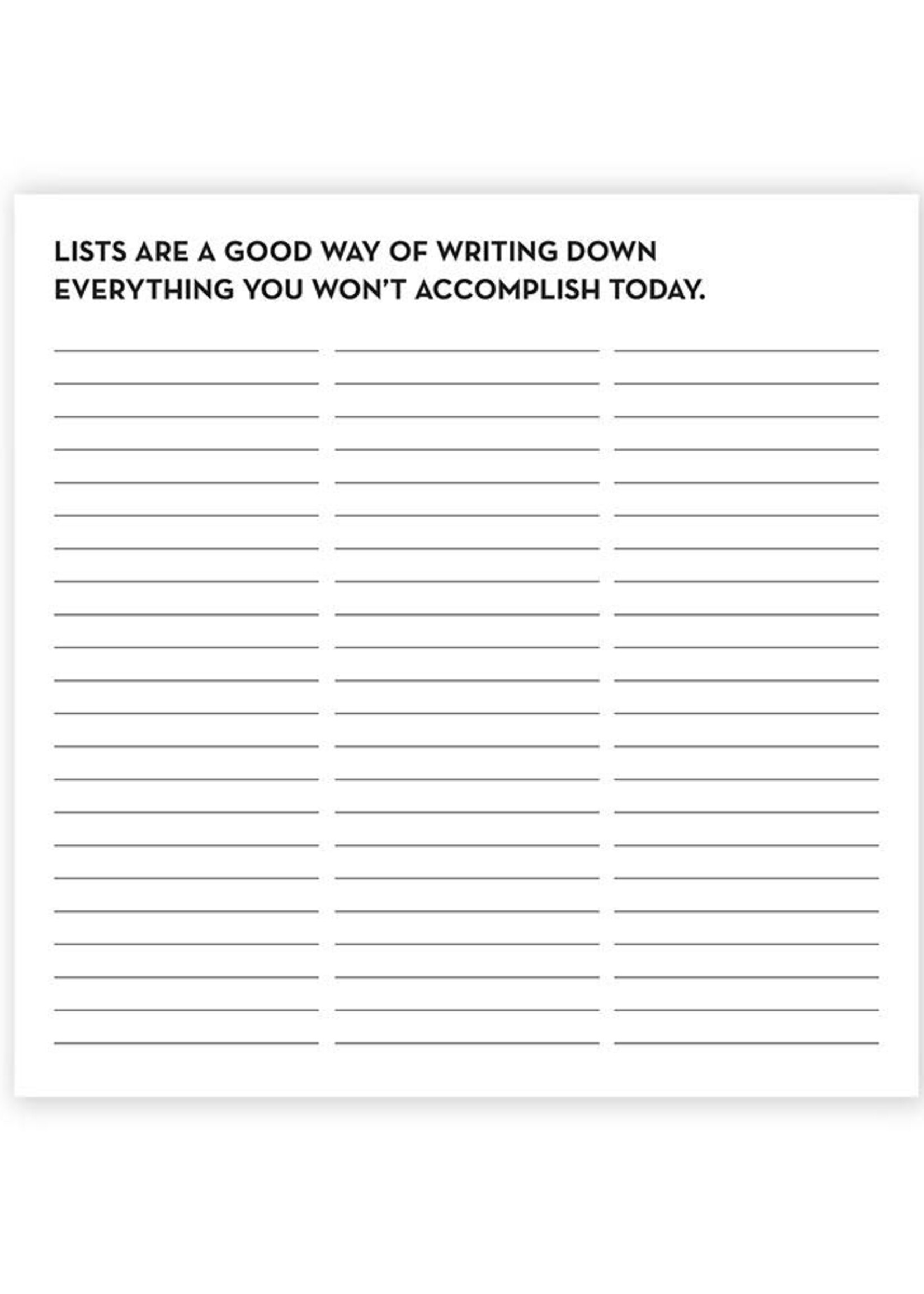 Sir List-A-Lot Won't Accomplish Notepad