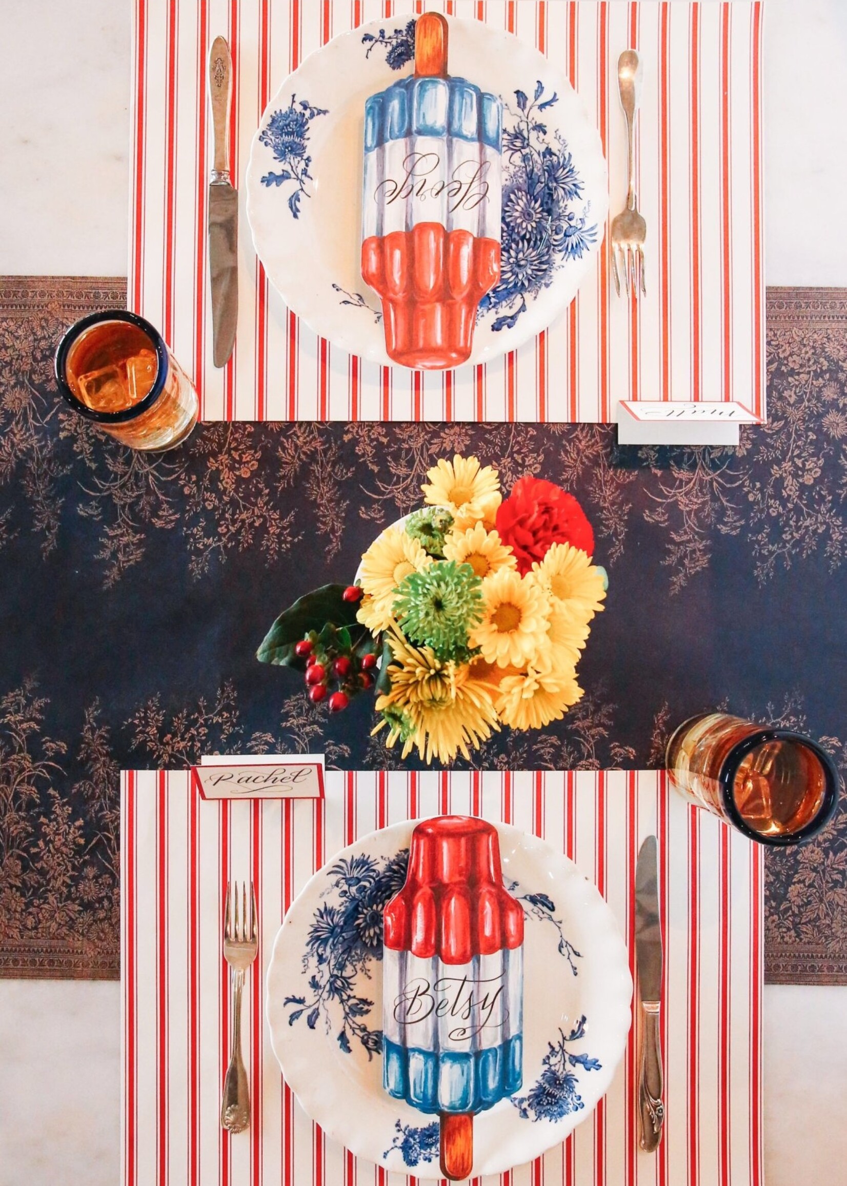 Hester & Cook Red RIbbon Stripe Placemat - 24 Sheets