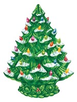Hester & Cook Die Cut Vintage Christmas Tree Placemat - 12 Sheets