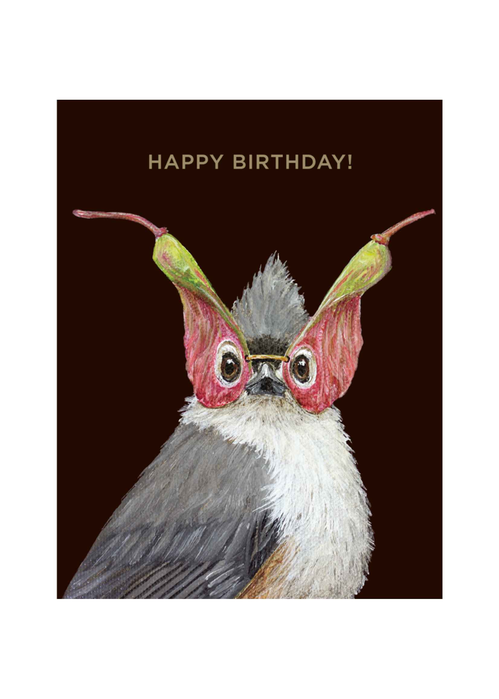 Hester & Cook Birthday Titmouse Card Gold Foil