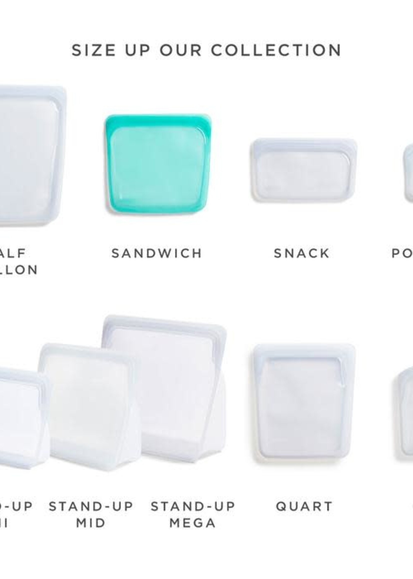 2pk Clear Stasher Snack & Sandwich