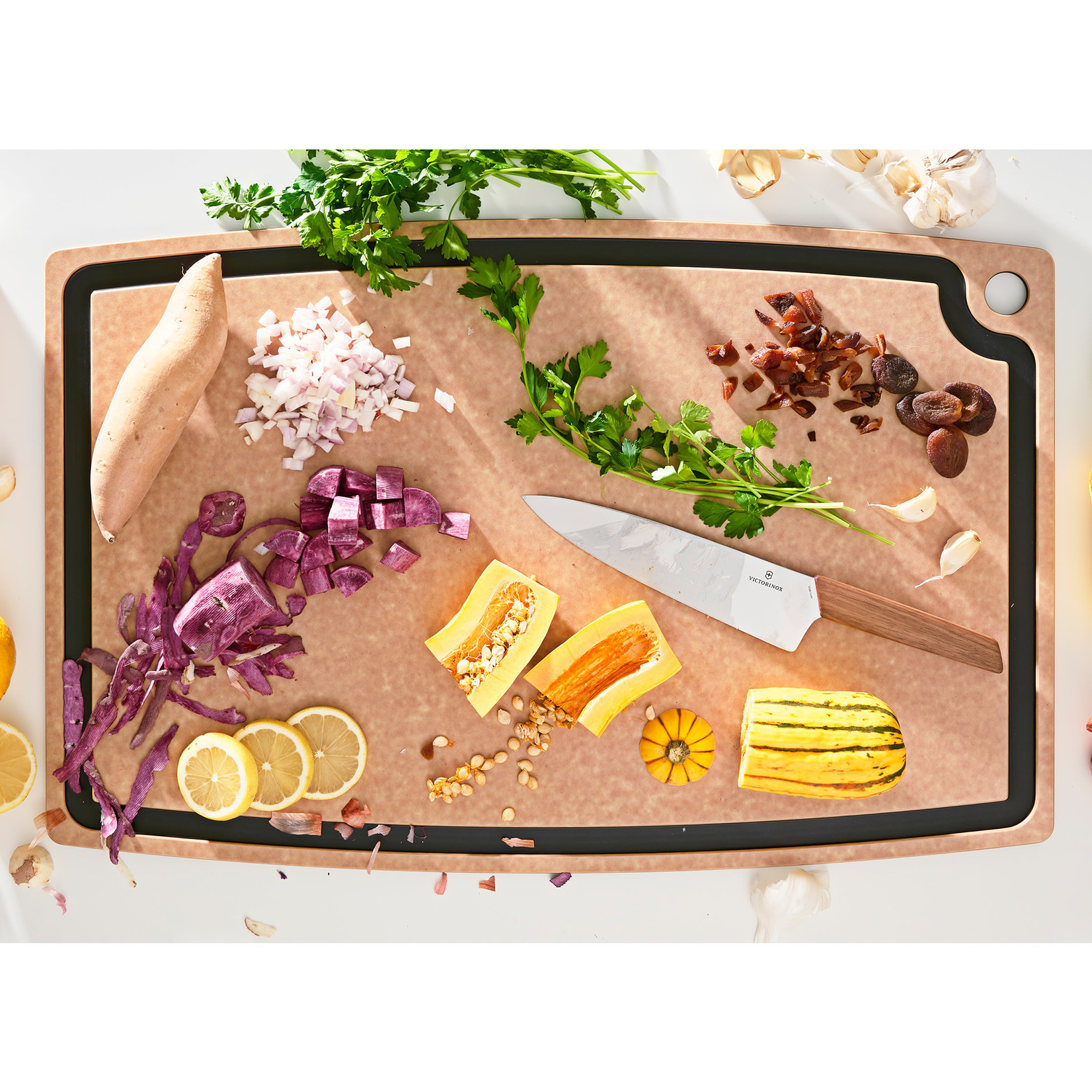 Epicurean Gourmet 27x17.5 Groove Cutting Board Natural/Slate Retired