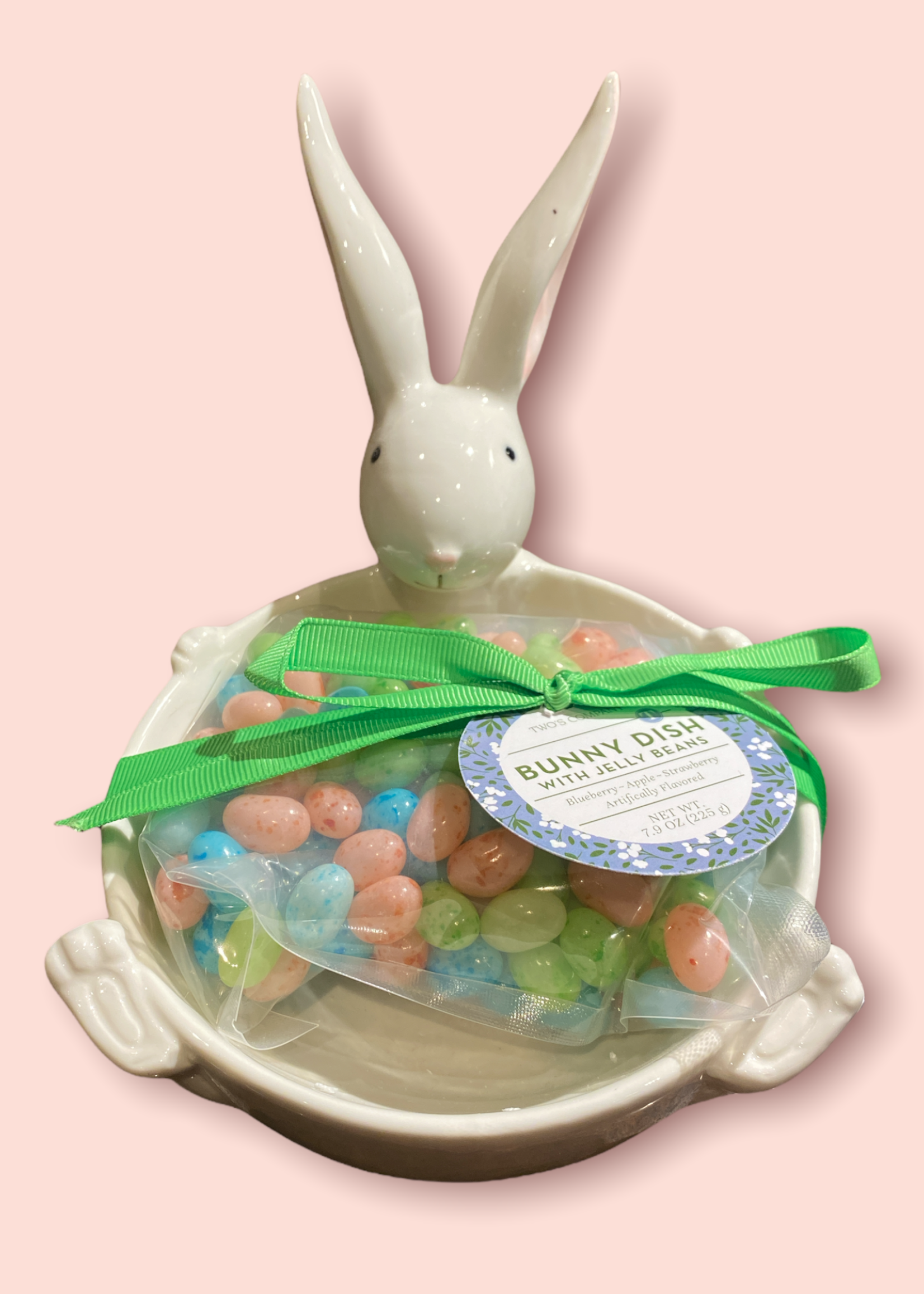 Two’s Company Hoppy Easter Bunny Dish w/ Jelly Bean Candy