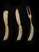 Antique Brass Pea Pod 3 Piece Hostess Set