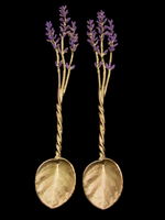 Antique Brass Finished Pewter Lavender Spoon Set