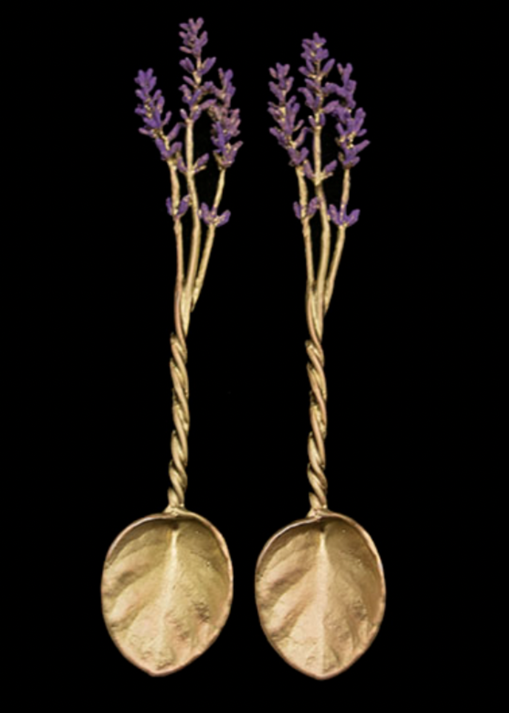 Antique Brass Finished Pewter Lavender Spoon Set