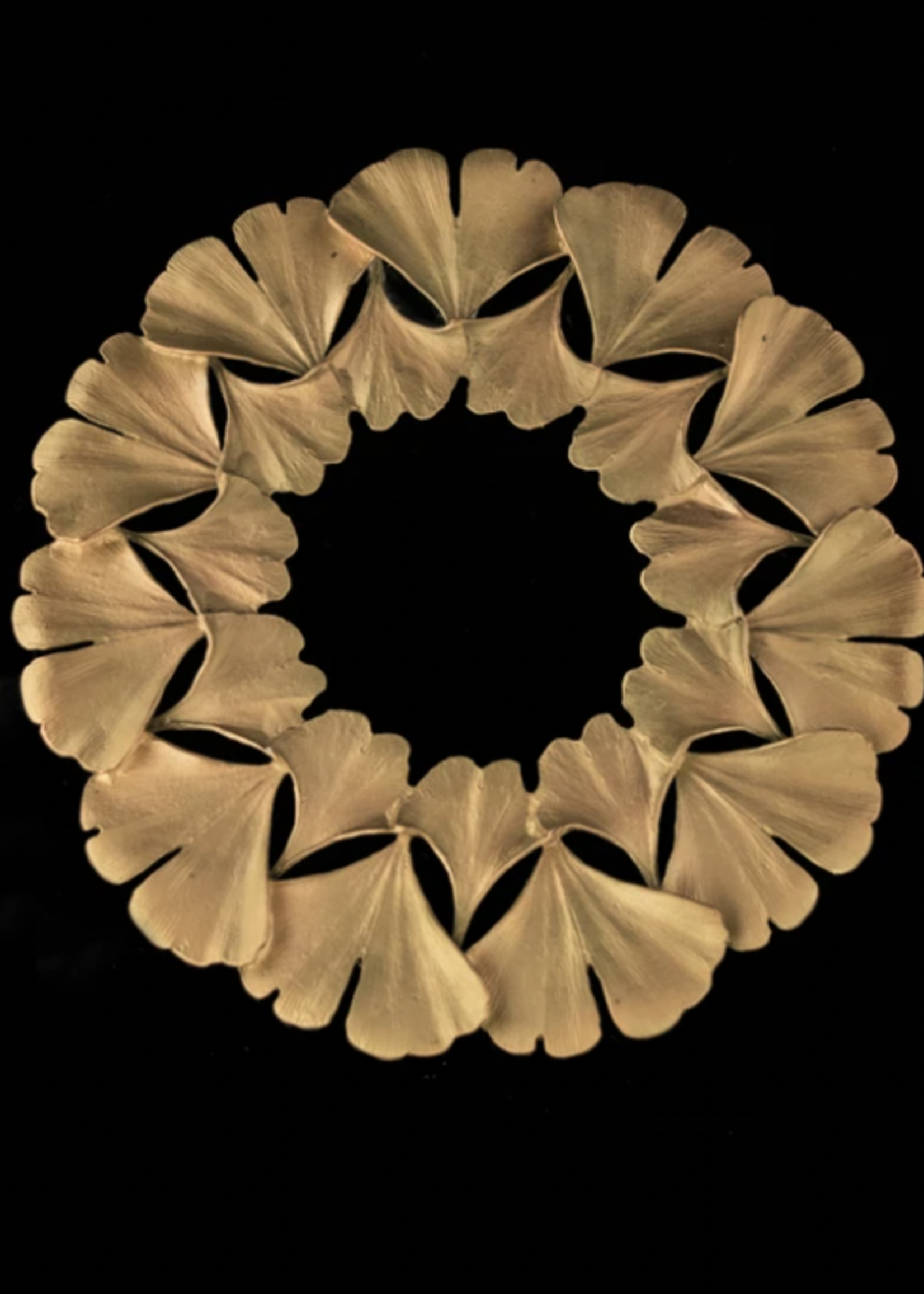 Antique Bronze Finished Pewter Ginkgo Trivet