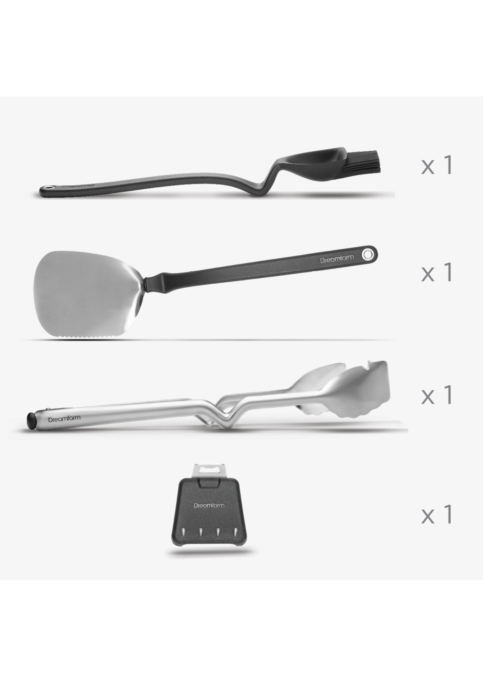 Dreamfarm Set of BBQ Grill Tools, Stainless Steel