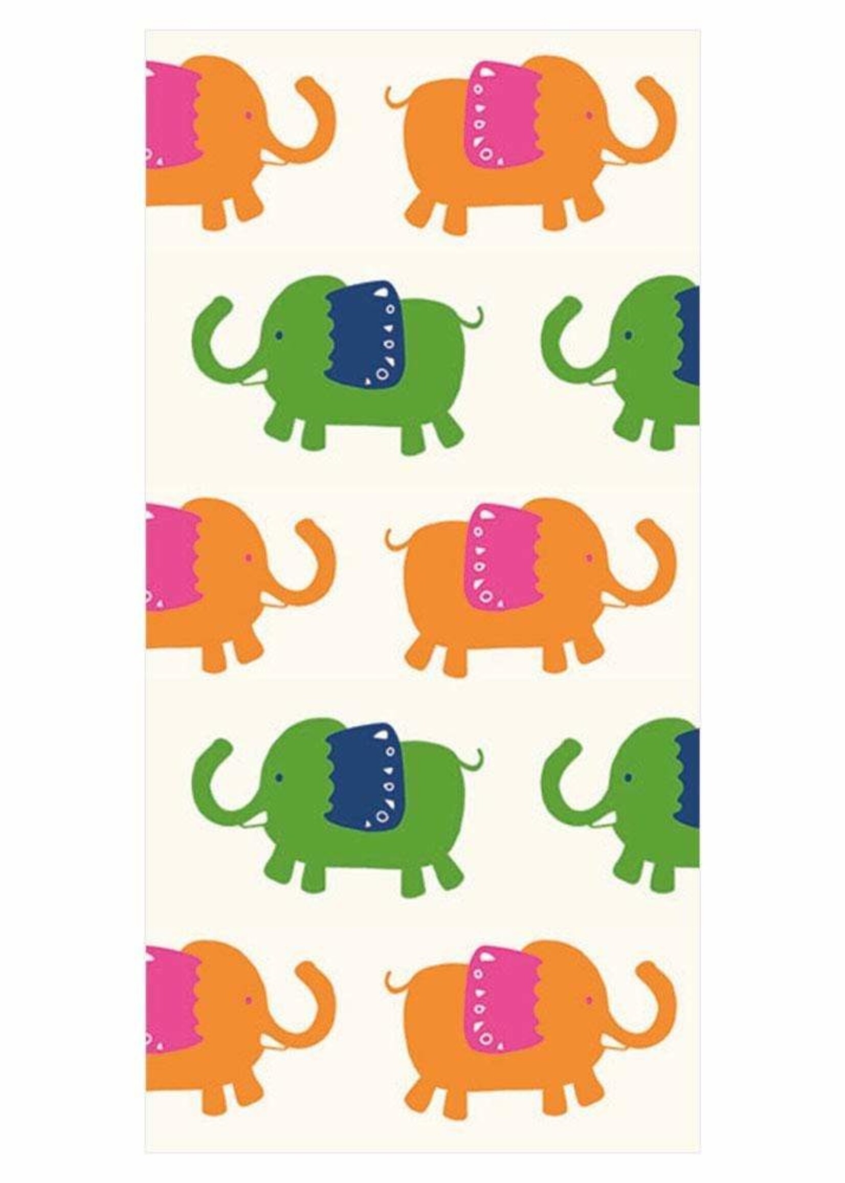 Caspari Hankies - Elephant Parade Green/Orange