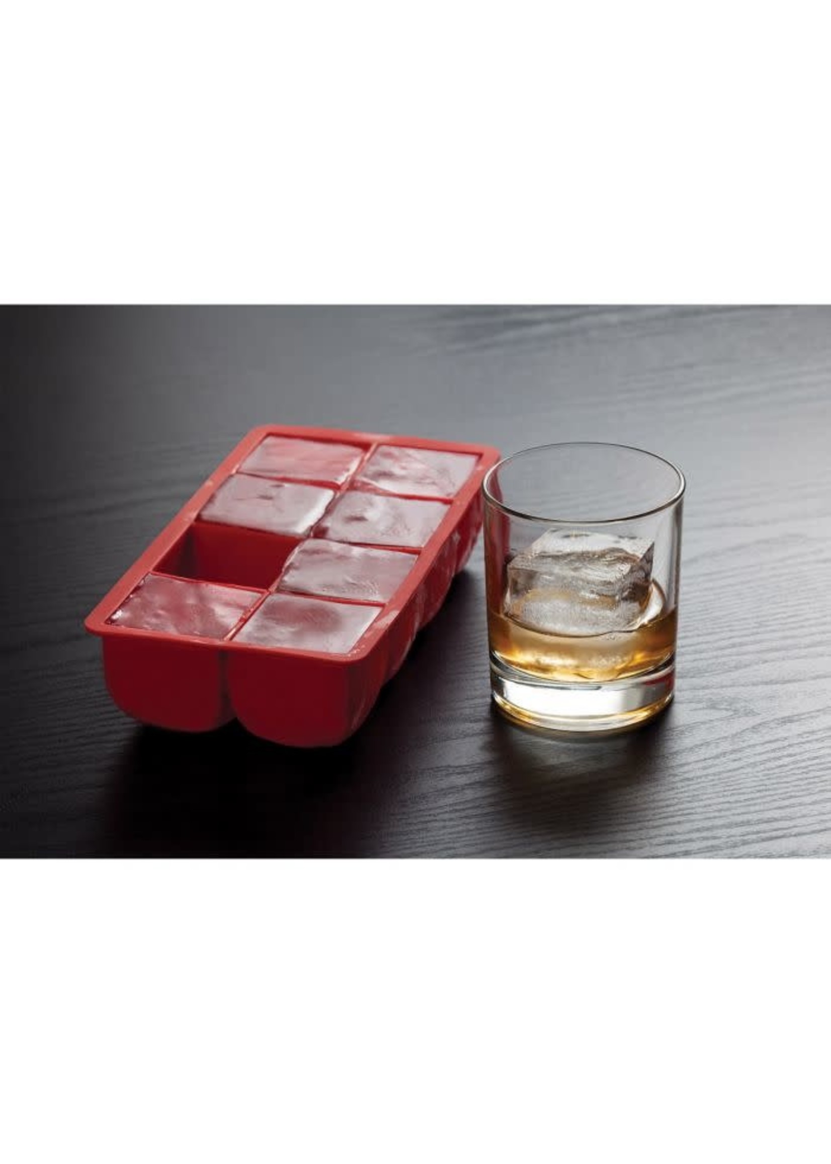 8 Cube Silicone Ice Cube Tray - Makes 8 Large 2 in. x 2 in. Cubes for