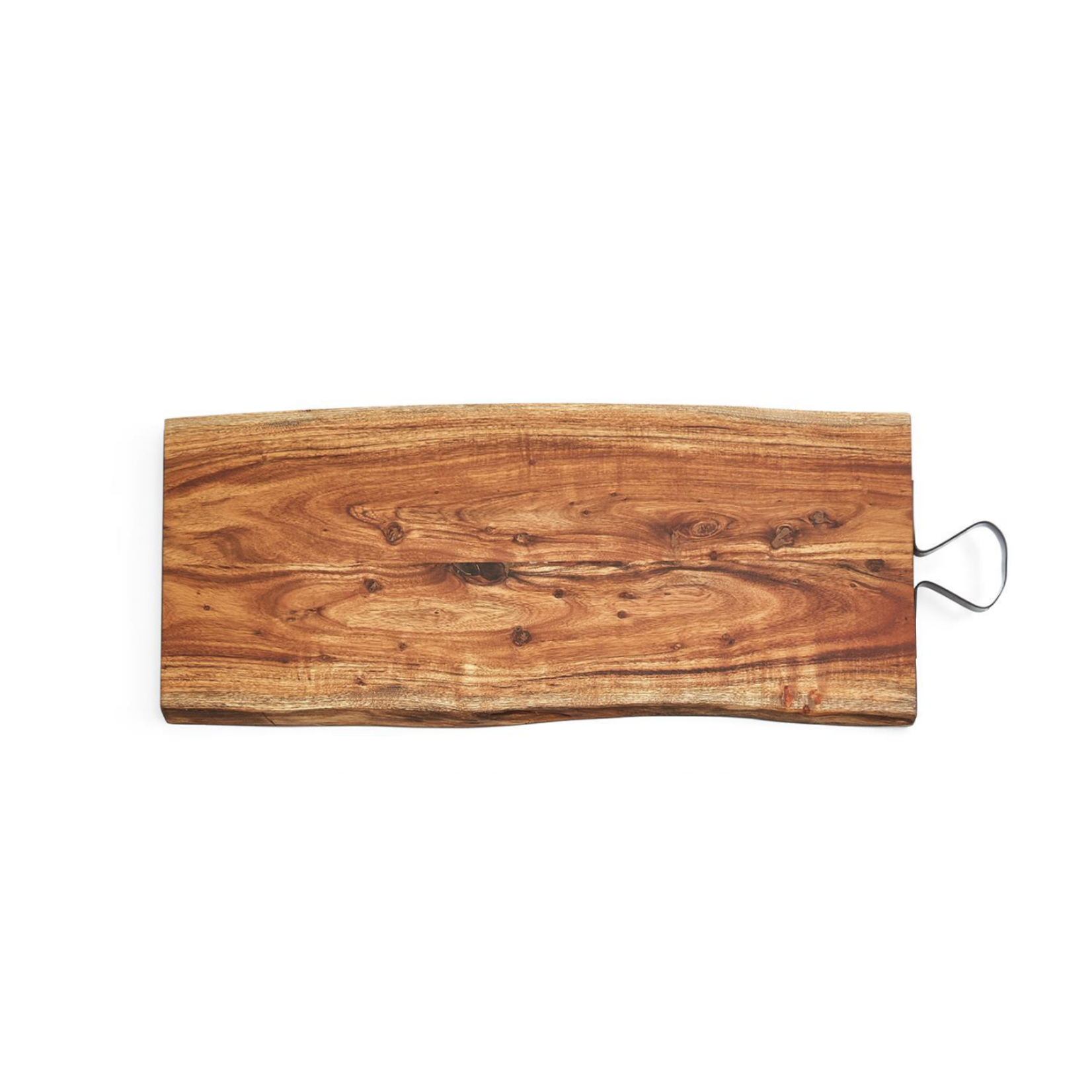 Two's Company Large Serving Board w/ Iron Handle