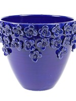 Vietri Rustic Garden Cobalt Medium Cachepot