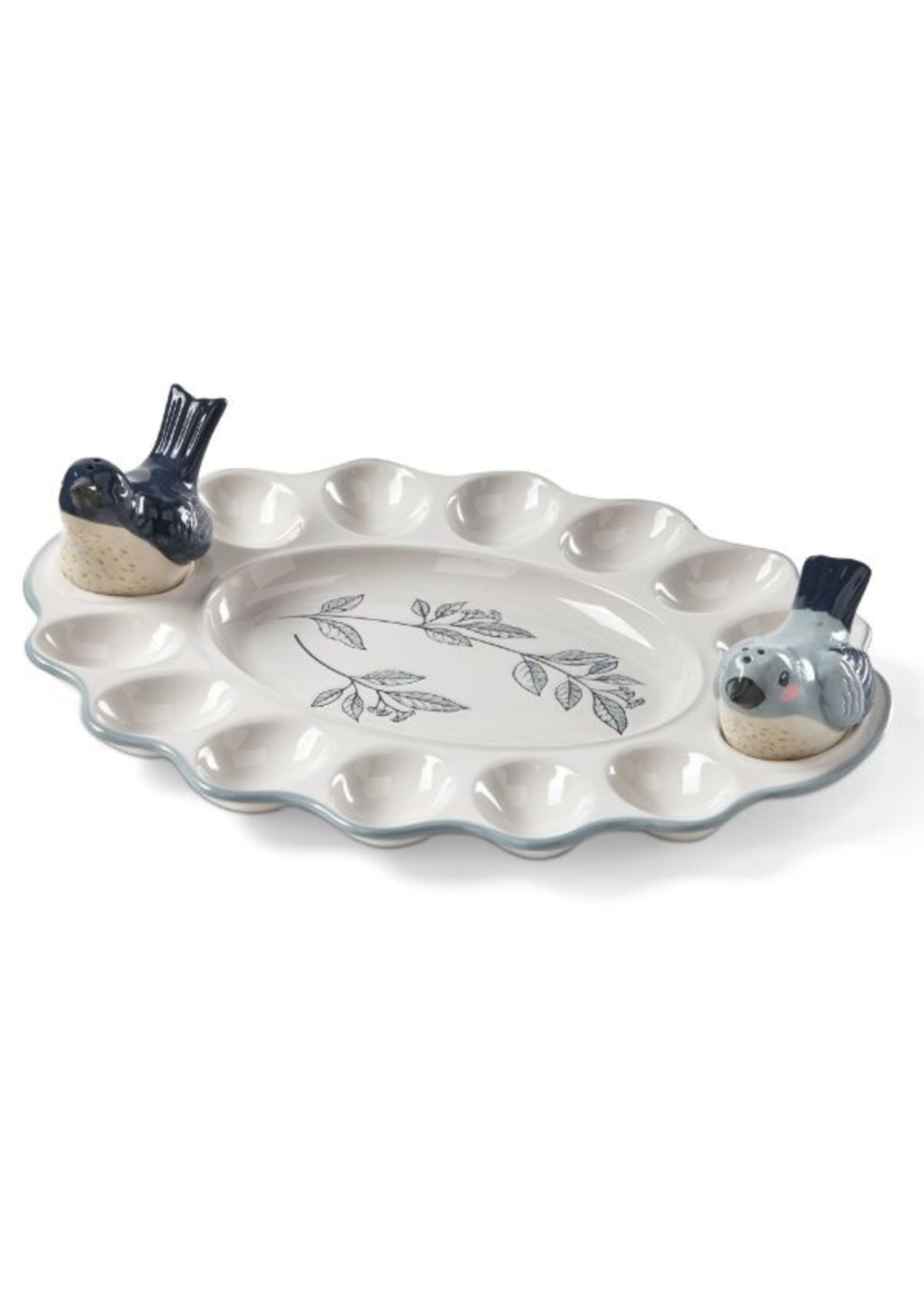 TAG Songbirds Egg Platter w/ S&P Shakers