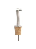 Harold Import Company Inc. HIC Stainless Steel Pourer w/ Natural Cork Stopper, S/2
