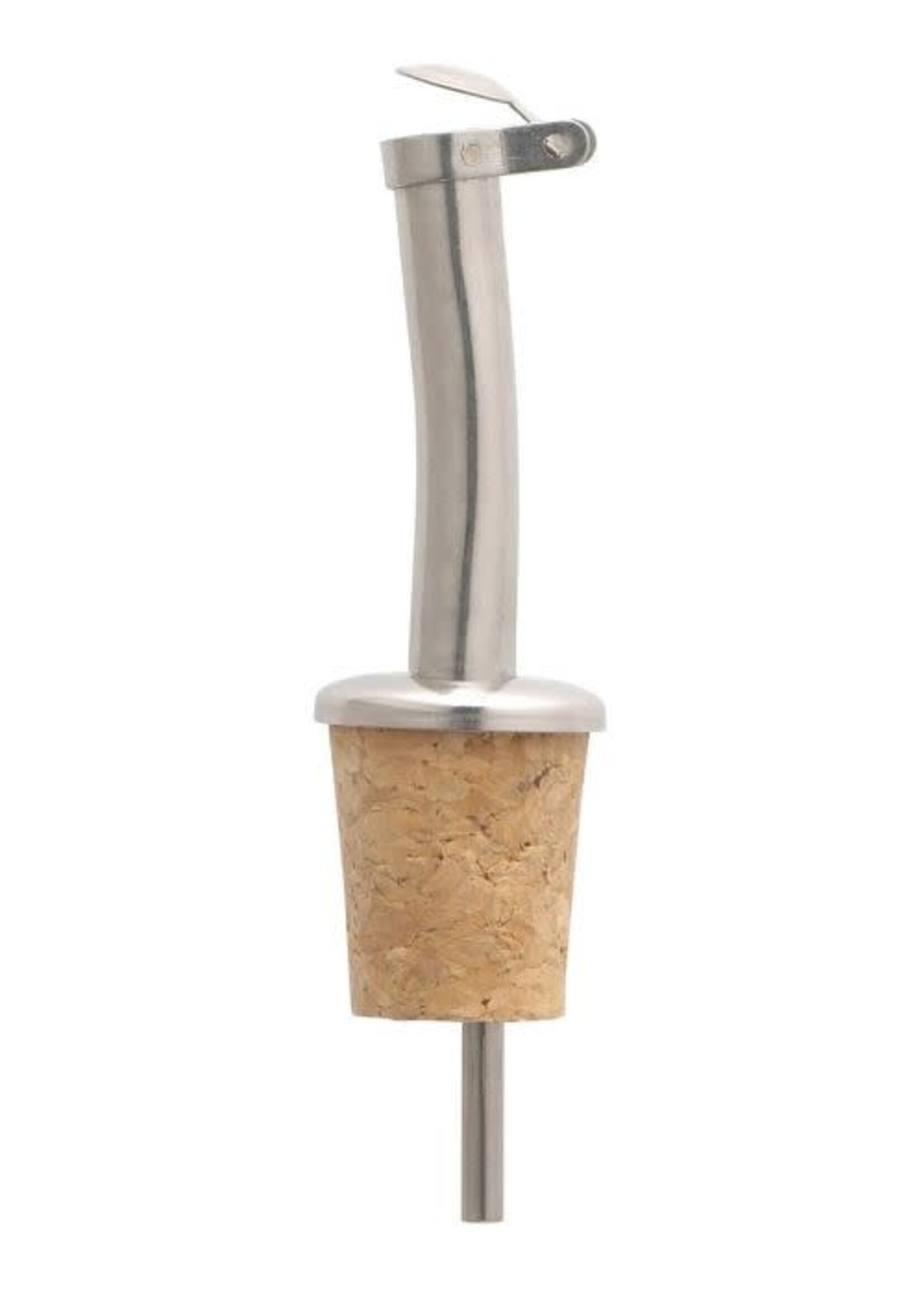 Harold Import Company Inc. HIC Stainless Steel Pourer w/ Natural Cork Stopper, S/2