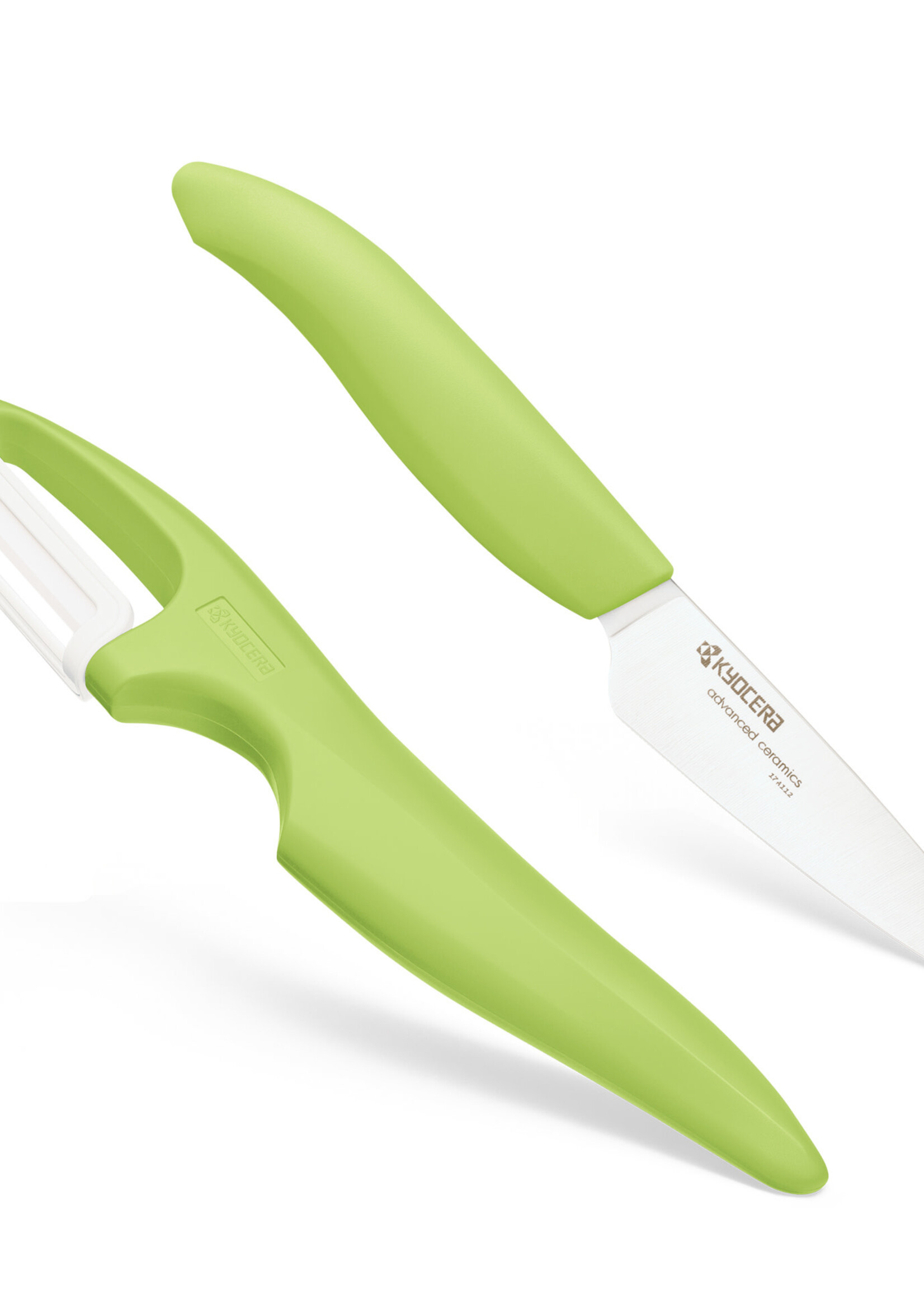 Kyocera Paring Knife and Double Edge Peeler Set Green