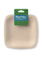 5" Square Bamboo Plates pkg/12