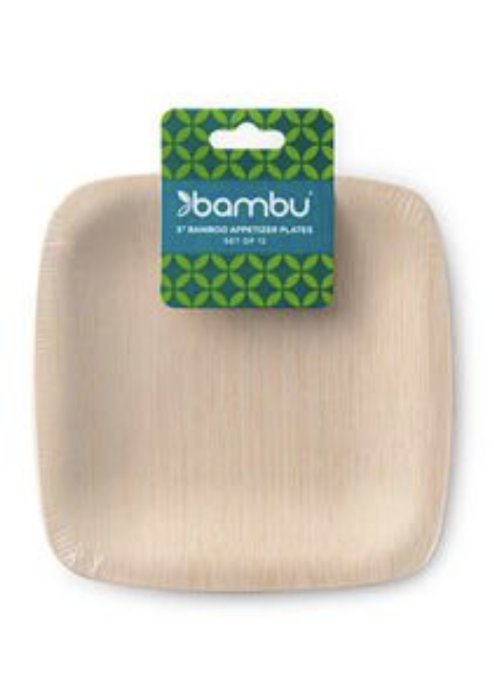 5" Square Bamboo Plates pkg/12