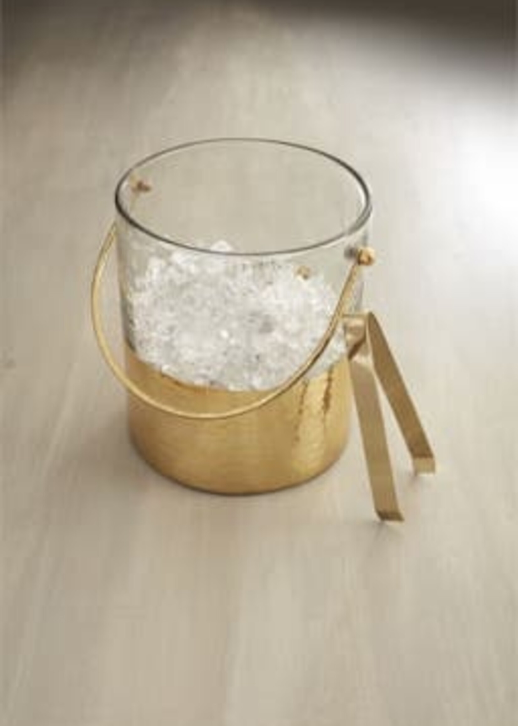 Mud Pie Gold Hammered Glass  Ice Bucket