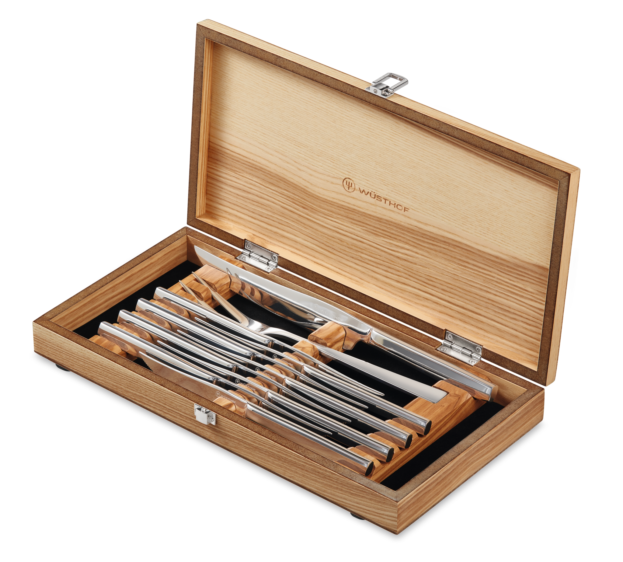 Carving Set In A Wood Chest