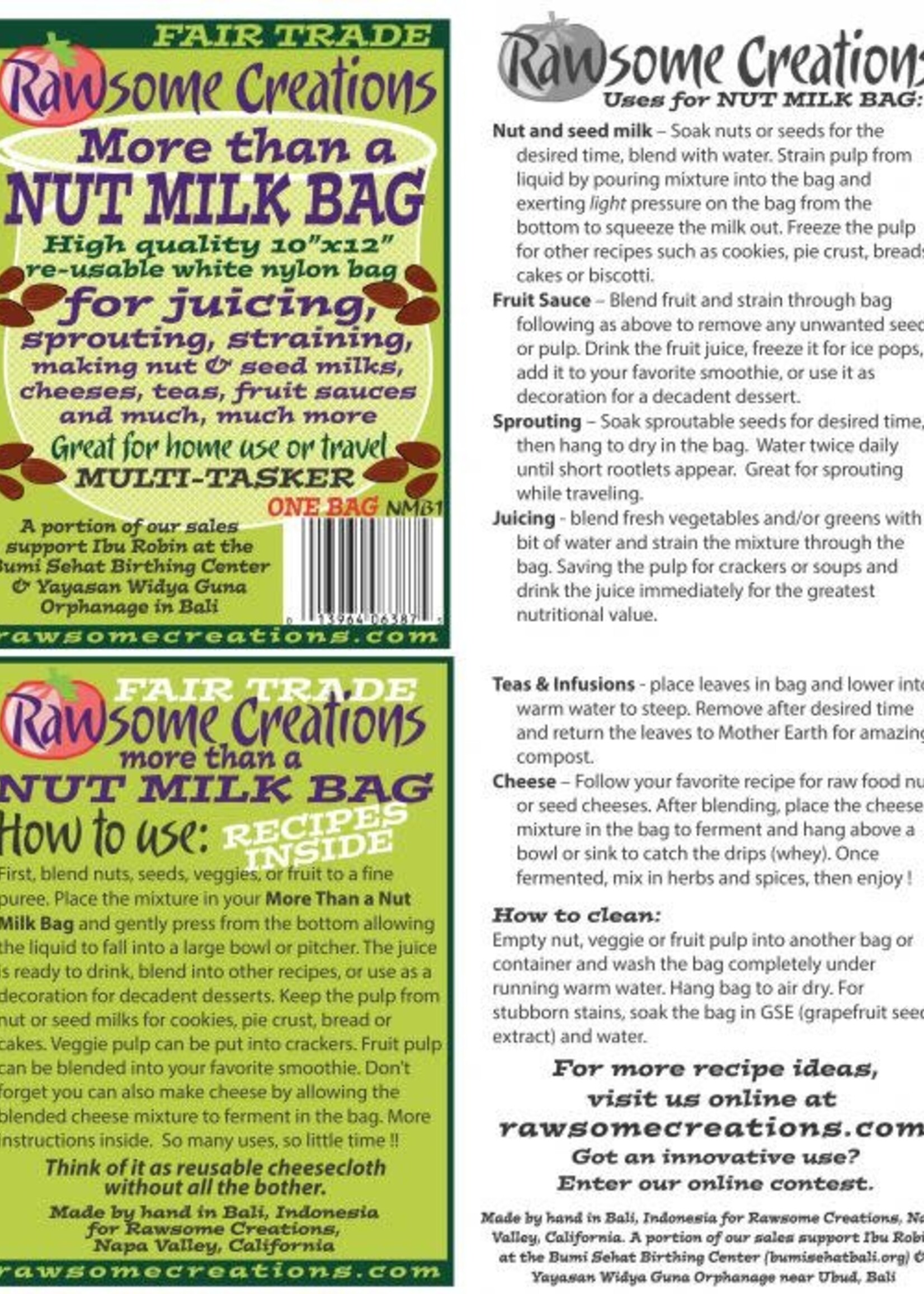Harold Import Company Inc. Rawsome Creation Nylon Nut Milk Bag