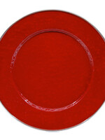 Golden Rabbit Dinner Plate : Solid Red