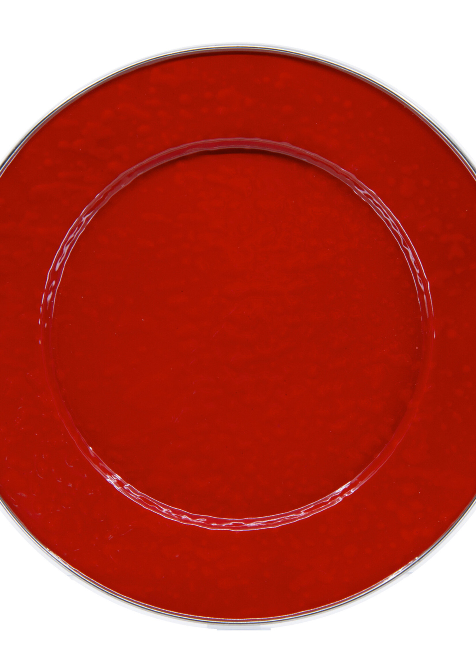 Golden Rabbit Dinner Plate : Solid Red