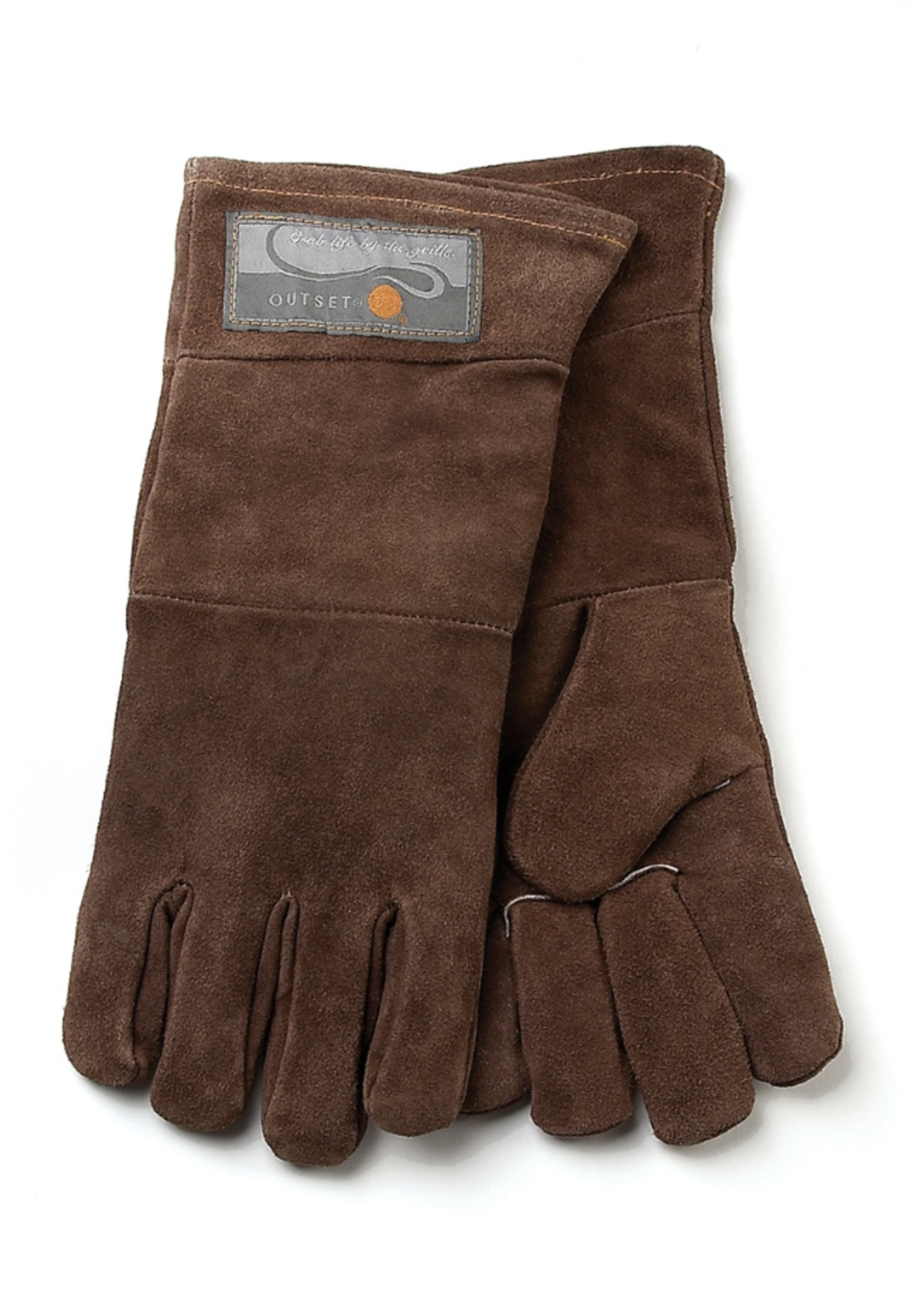 Brown Leather Grill Gloves 15"