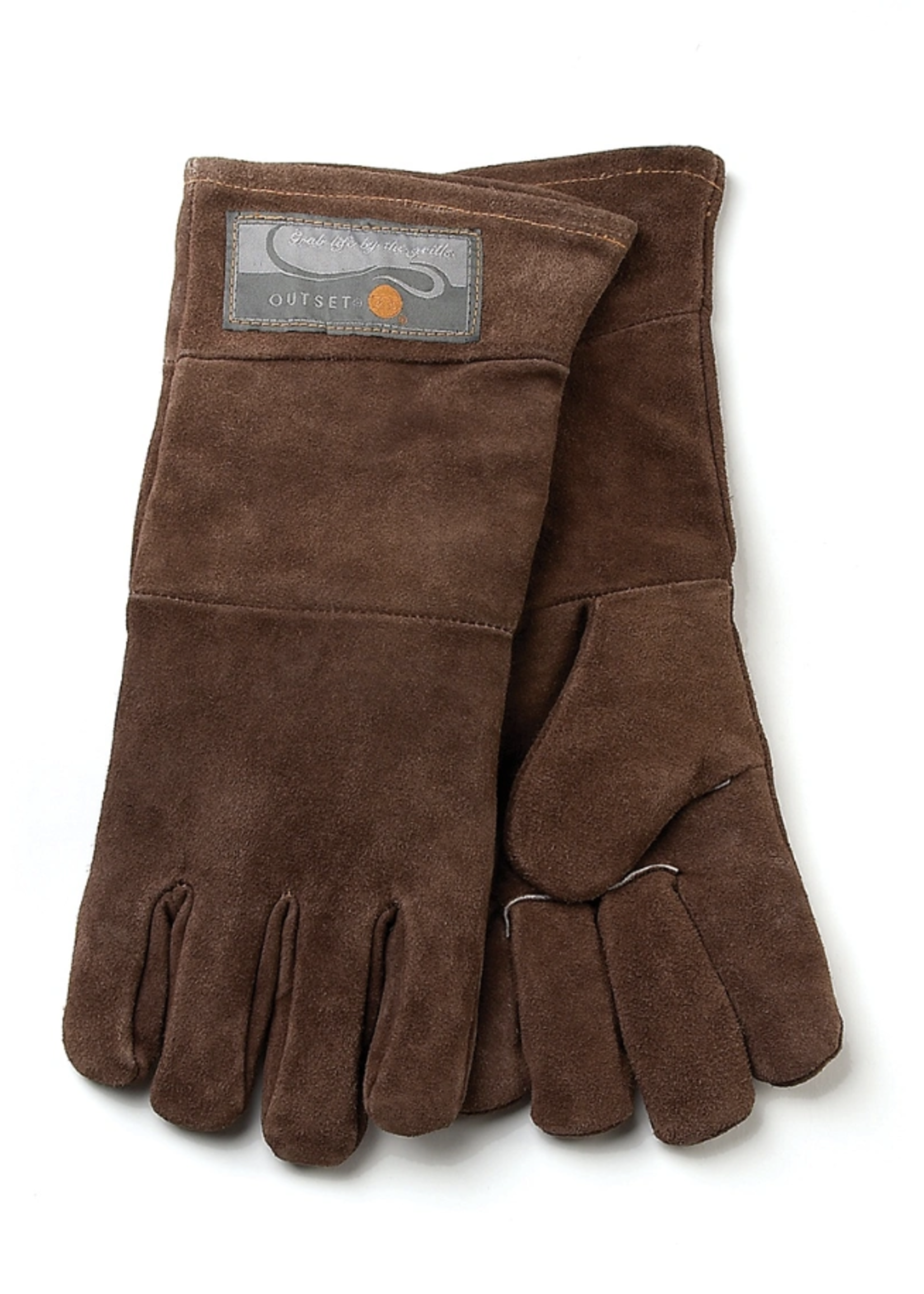 Outset Brown Leather Grill Gloves 15"