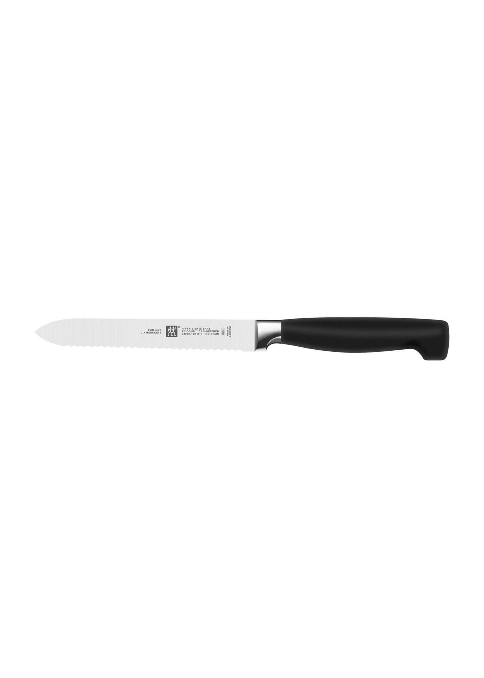 Zwilling Four Star 5-Inch Utility Knife, Serrated Edge