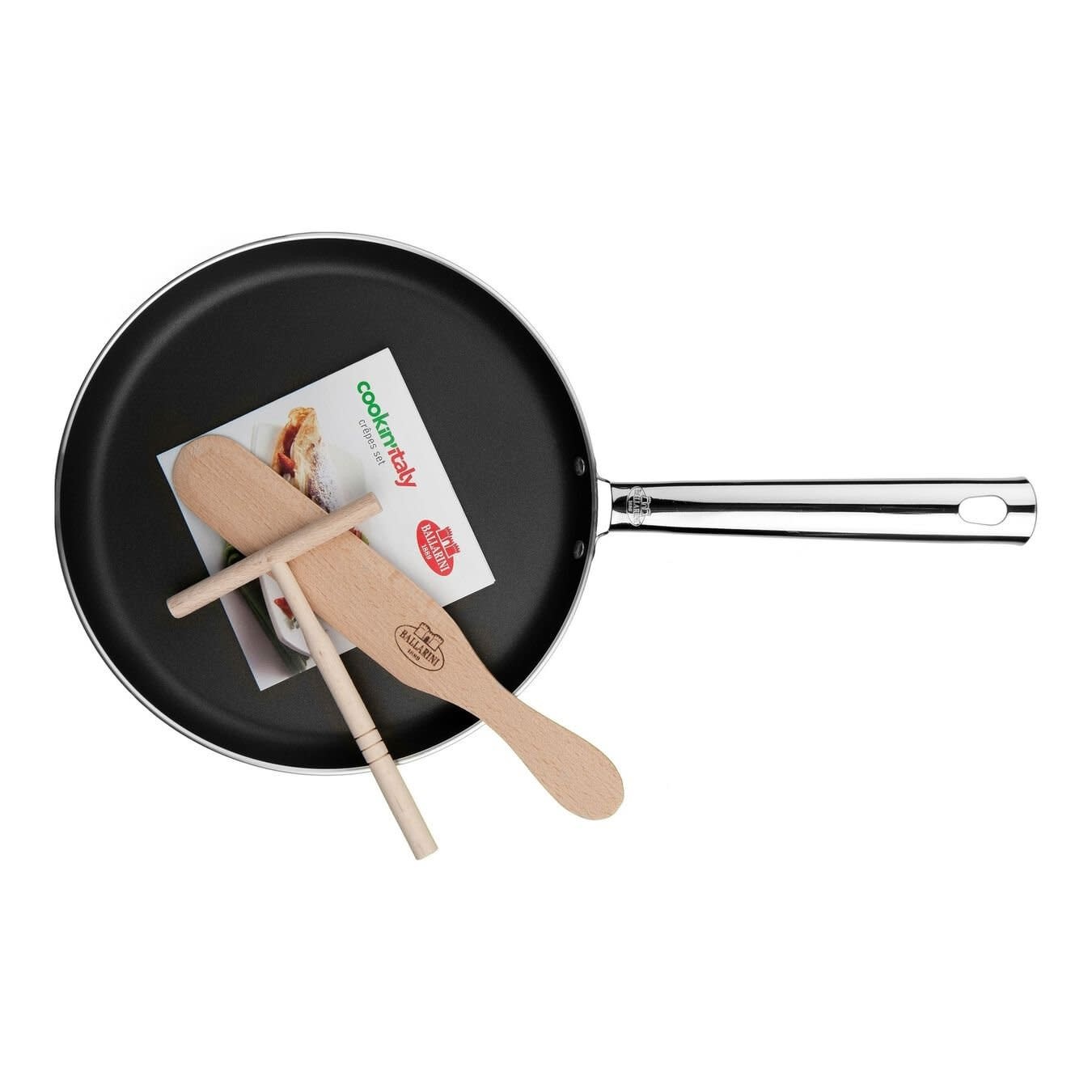 Crepe Set With: Steel Pan 26 cm, Beechwood Spatula & Silicone Brush Crepes  Party 5615.01 DE BUYER