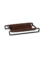 Costa Nova Leather Brown Rectangle Tray / Basket  10"