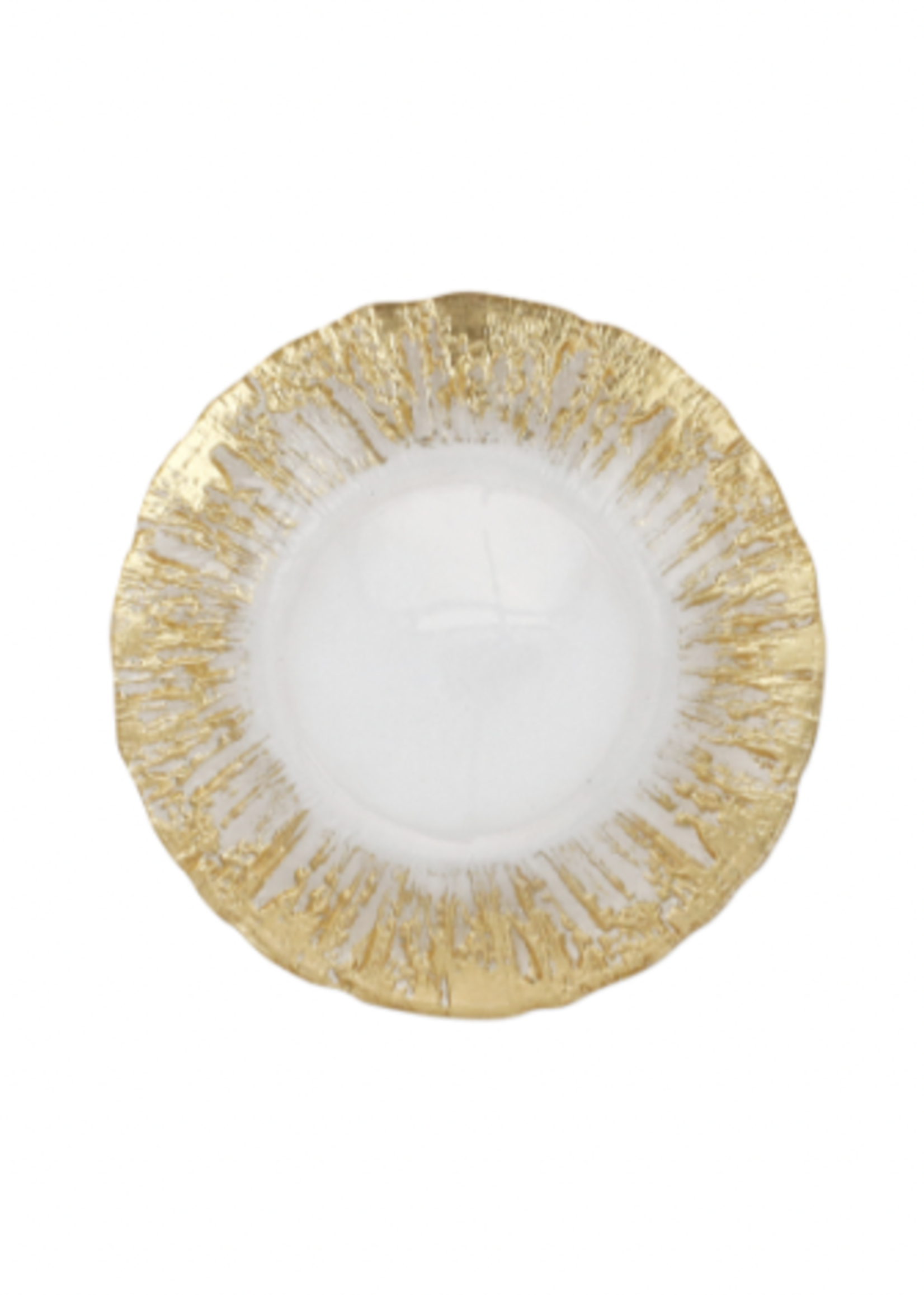 Vietri Rufolo Glass Gold Brushstroke Salad Plate