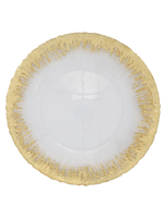 Vietri Rufolo Glass Gold Brushstroke Service Plate / Charger