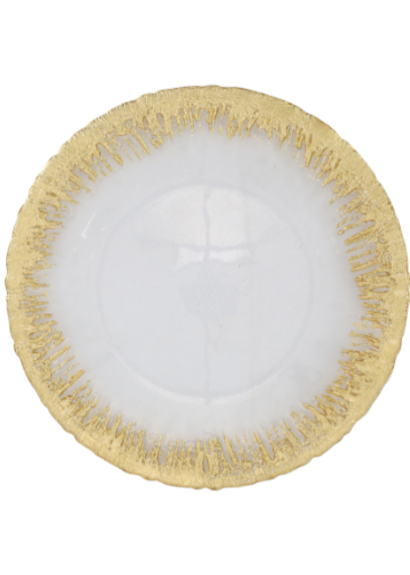 Vietri Rufolo Glass Gold Brushstroke Service Plate / Charger